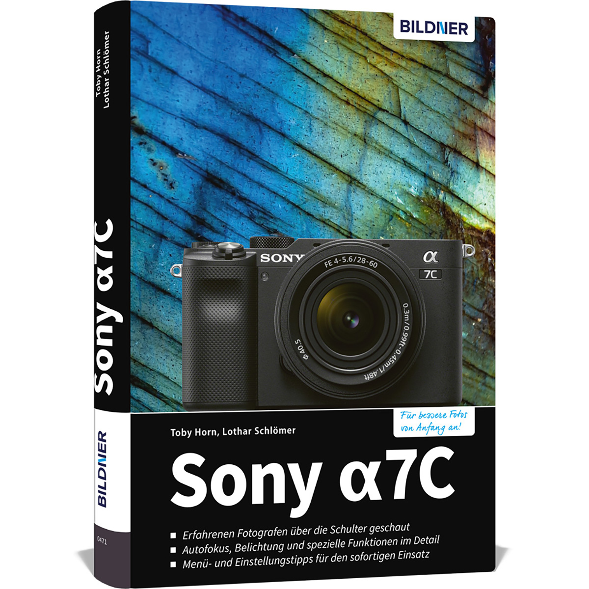 Ein Buchcover mit einer Sony-Kamera, mit Text auf Deutsch.