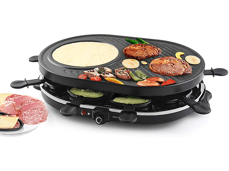 Raclette - EME-RG105522, Raclette Grill, Parrilla Lisa/Rallada, 8 ...