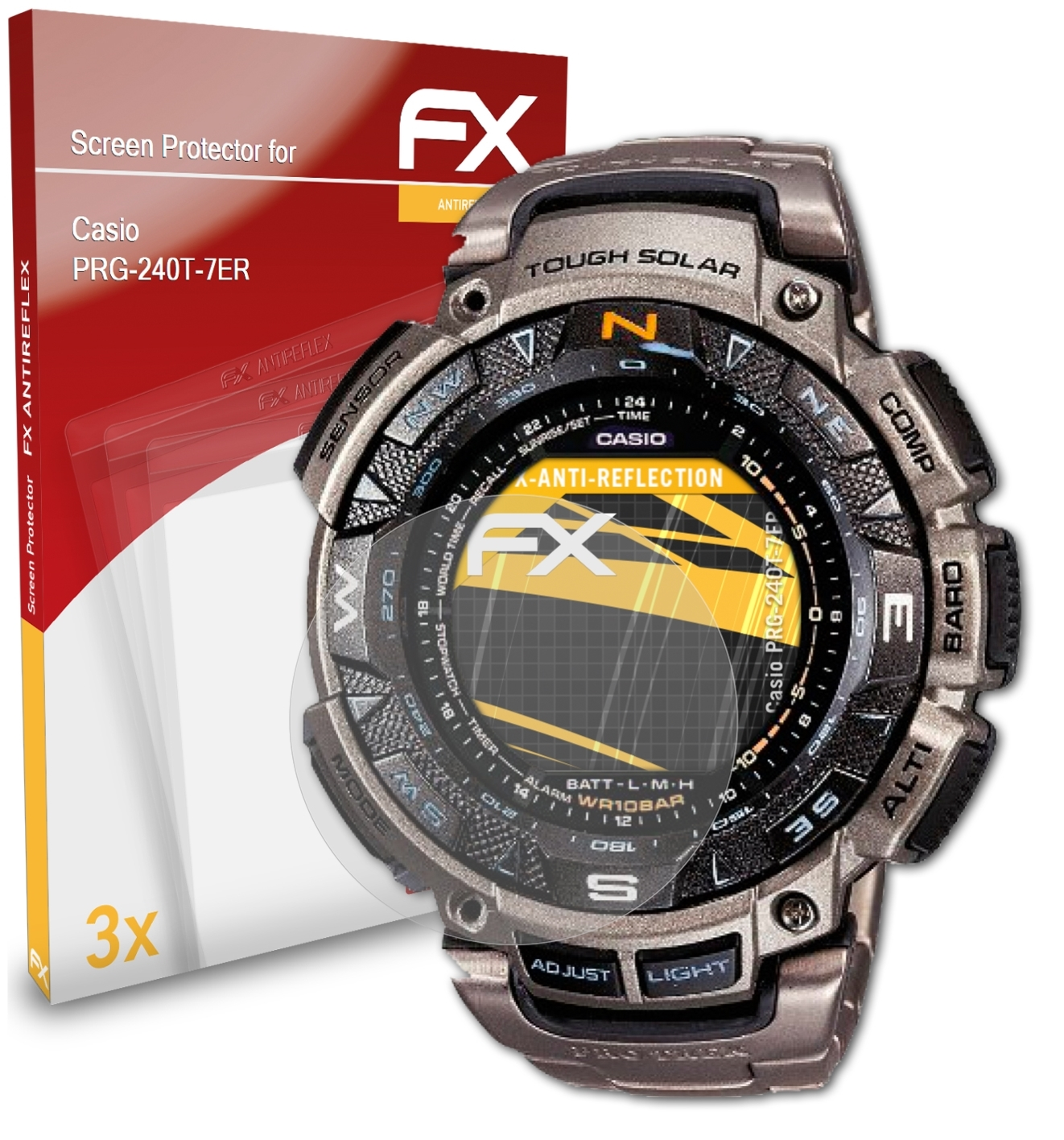 ATFOLIX 3x FX-Antireflex PRG-240T-7ER) Casio Displayschutz(für