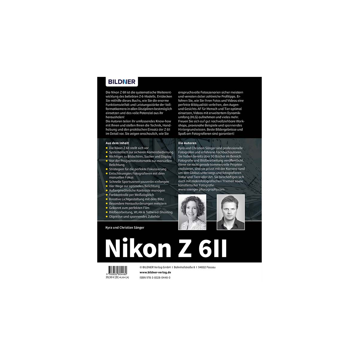 Buchcover, Nikon Z 6II, Schwarz-Weiß. Text und Bilder. Weißer Hintergrund.