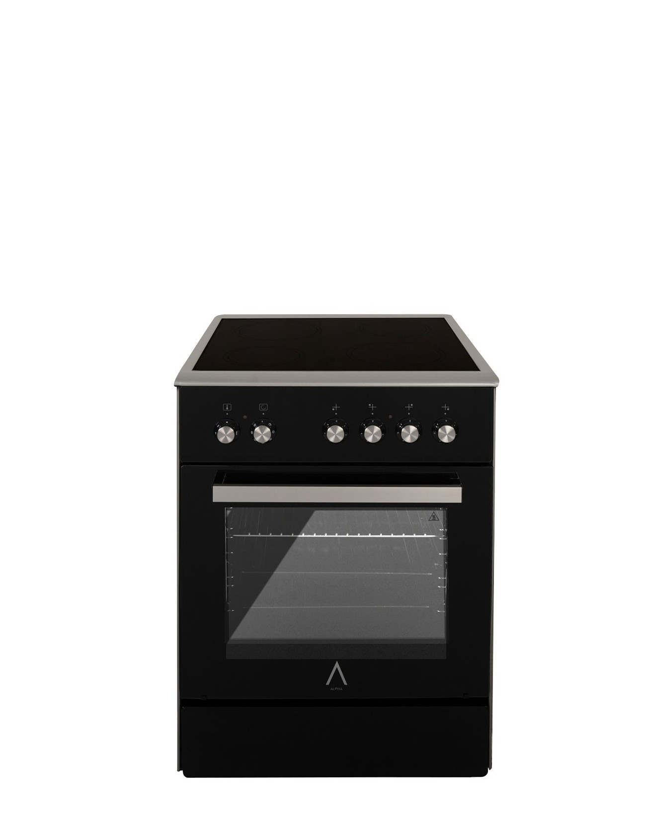 Alpha Cocina Vulcano zeus60 cristal horno 7 funciones alta gama electrica 60 esmalte de limpiar cm negro vz60