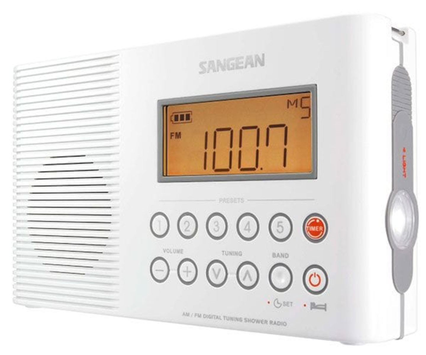 RADIO - Sangean H-201 Blanco Radio Portátil Am/fm Digital Resistente Al Agua Con Altavoz SANGEAN, Blanco