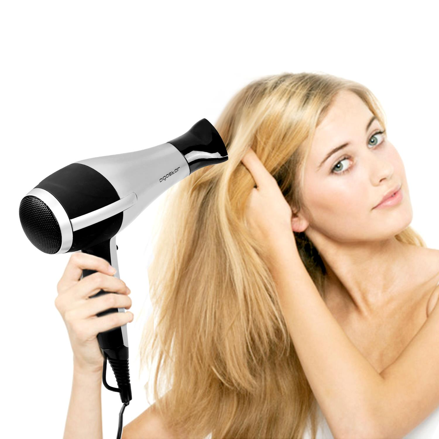 AIGOSTAR 501013 (2200 Silver 32GPO Watt) Hairdryer Daphne