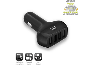 cargador - Ewent cargador de coche 4 USB EWENT, Negro | MediaMarkt
