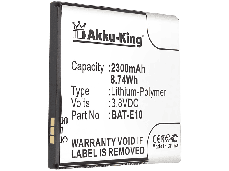 Acer Handy-Akku, Li-Polymer für 3.8 AKKU-KING BAT-E10 2300mAh Akku Volt,