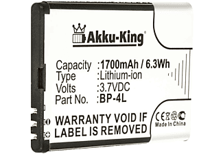 AKKU-KING Akku für Acer HH08 Li-Ion Handy-Akku, 3.7 Volt, 1700mAh