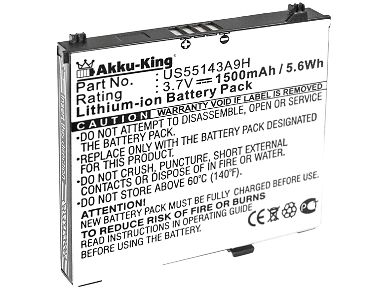 3.7 Akku Volt, AKKU-KING Handy-Akku, für Li-Ion 1500mAh US55143A9H Acer