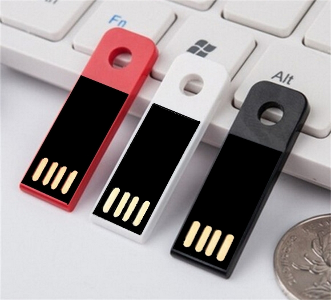 USB GERMANY ® Mini (Weiß, Slim 64 GB) USB-Stick