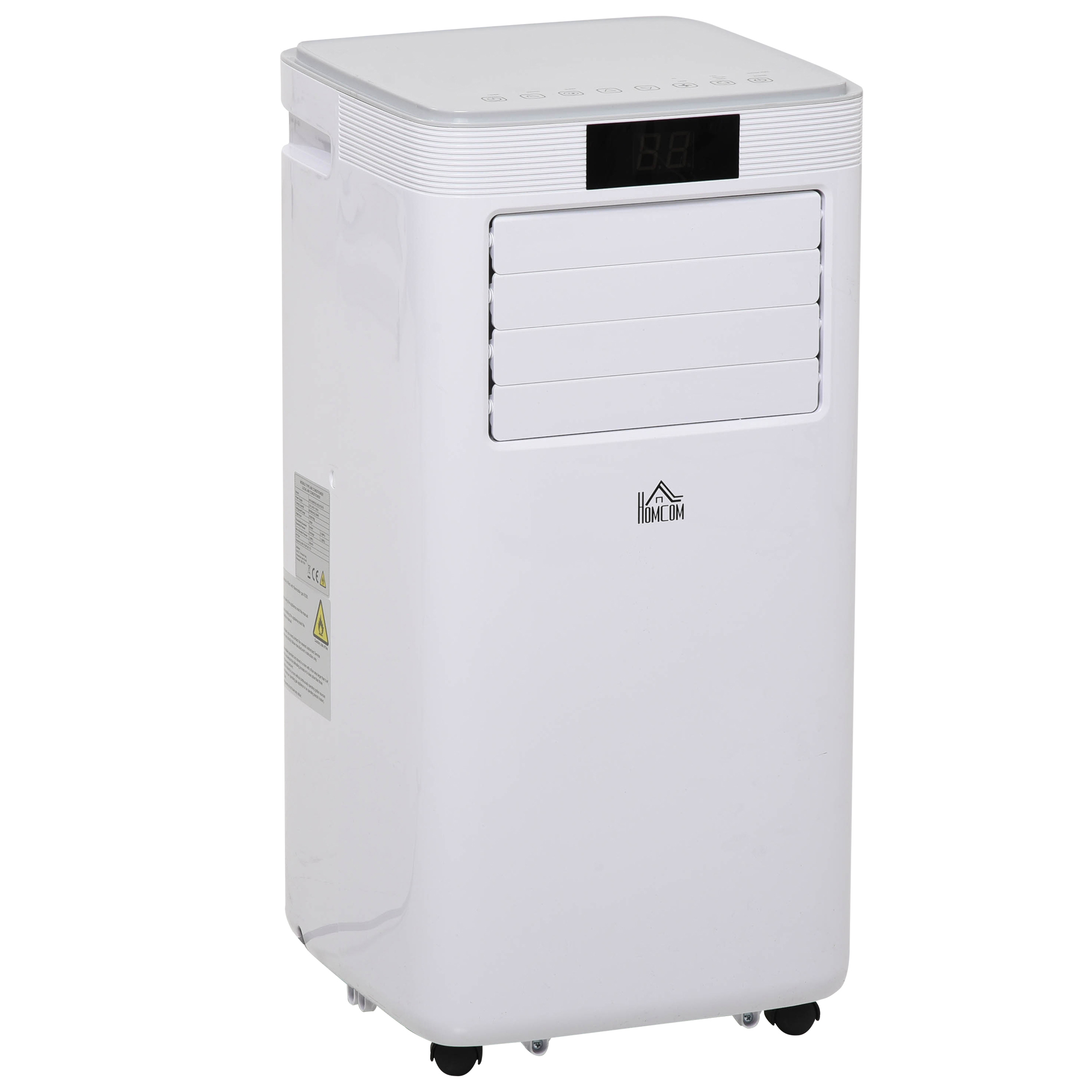 Aire Acondicionado Abs cobre aluminio homcom 38x35x705 cm blanco 8000btu 4 en 1 refrigerador ventilador deshumidificador 2 velocidades pantalla led control remoto 900w 38x35x705cm