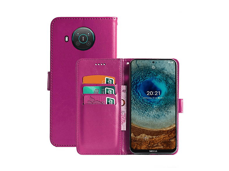 Nokia, Klappbare - CASEONLINE Multicolor Bookcover, Pink, X10,