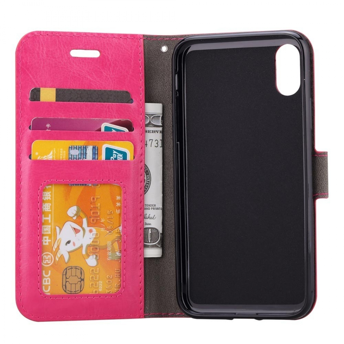 Multicolor - iPhone CASEONLINE Pink, Klappbare XR, Apple, Bookcover,
