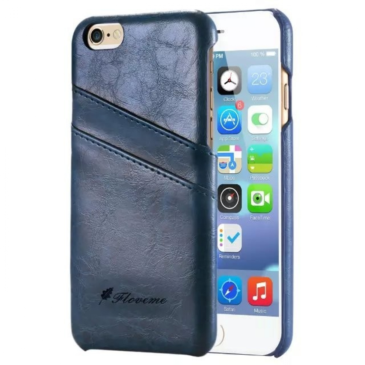 CASEONLINE Retro - Blau, Backcover, iPhone 6 Plus, Apple, Multicolor