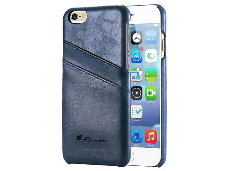 CASEONLINE Retro - Blau, Backcover, Plus, iPhone Multicolor Apple, 6