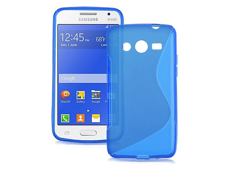 CASEONLINE S-Line - Blau, Backcover, Samsung, Galaxy Core 2, Multicolor