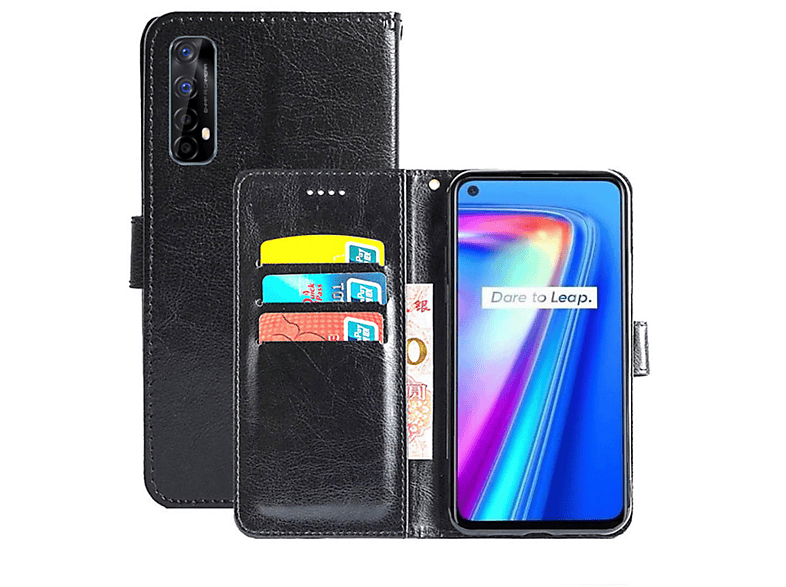 Realme, Bookcover, Klappbare 7, Multicolor - Schwarz, CASEONLINE