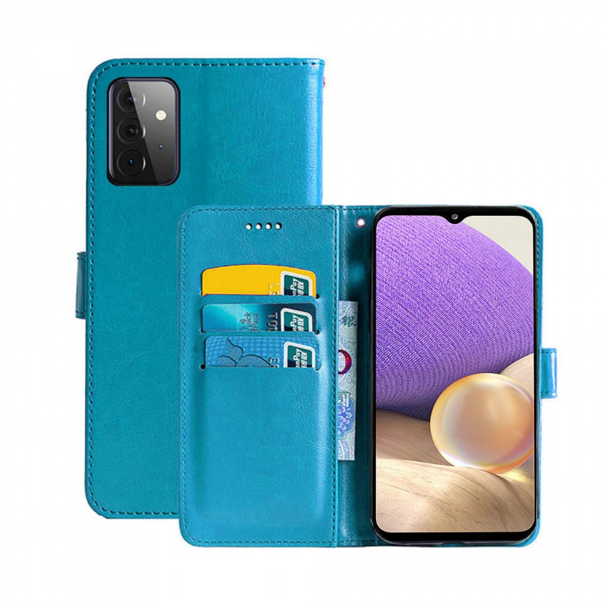 Galaxy Hellblau, A32 Multicolor Samsung, - Bookcover, Klappbare CASEONLINE 5G,