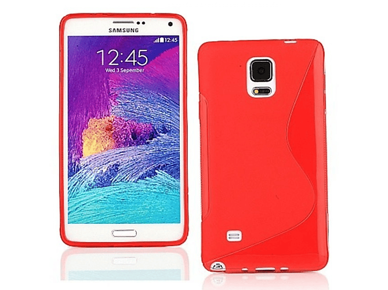 CASEONLINE S-Line Samsung, Multicolor Rot, Galaxy Backcover, Note - 4