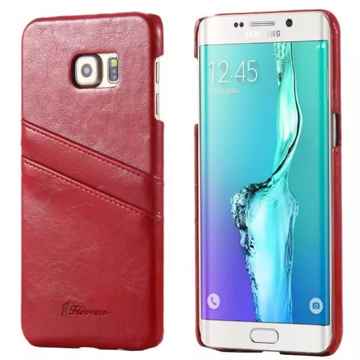 CASEONLINE - Backcover, Galaxy S6 Edge, Multicolor Rot, Samsung, Retro