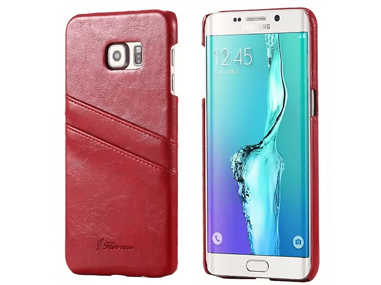S6 Rot, Retro Backcover, CASEONLINE Galaxy - Samsung, Edge, Multicolor
