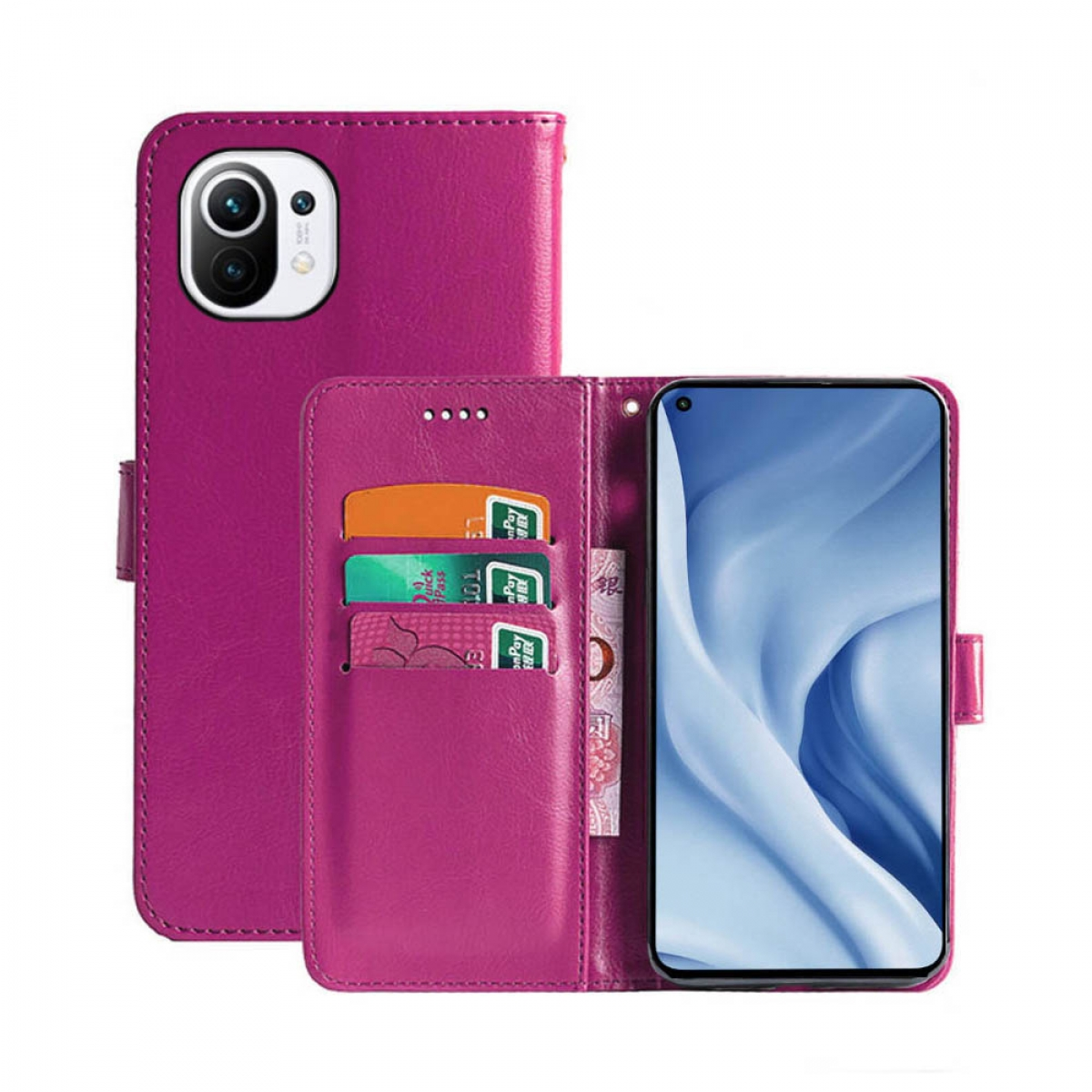 Mi Xiaomi, Bookcover, 11 - Lite, CASEONLINE Pink, Multicolor Klappbare
