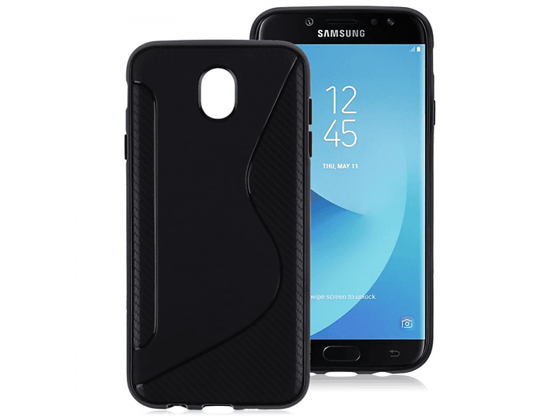 CASEONLINE S-Line - Schwarz, Backcover, (2017), Samsung, Multicolor Galaxy J7