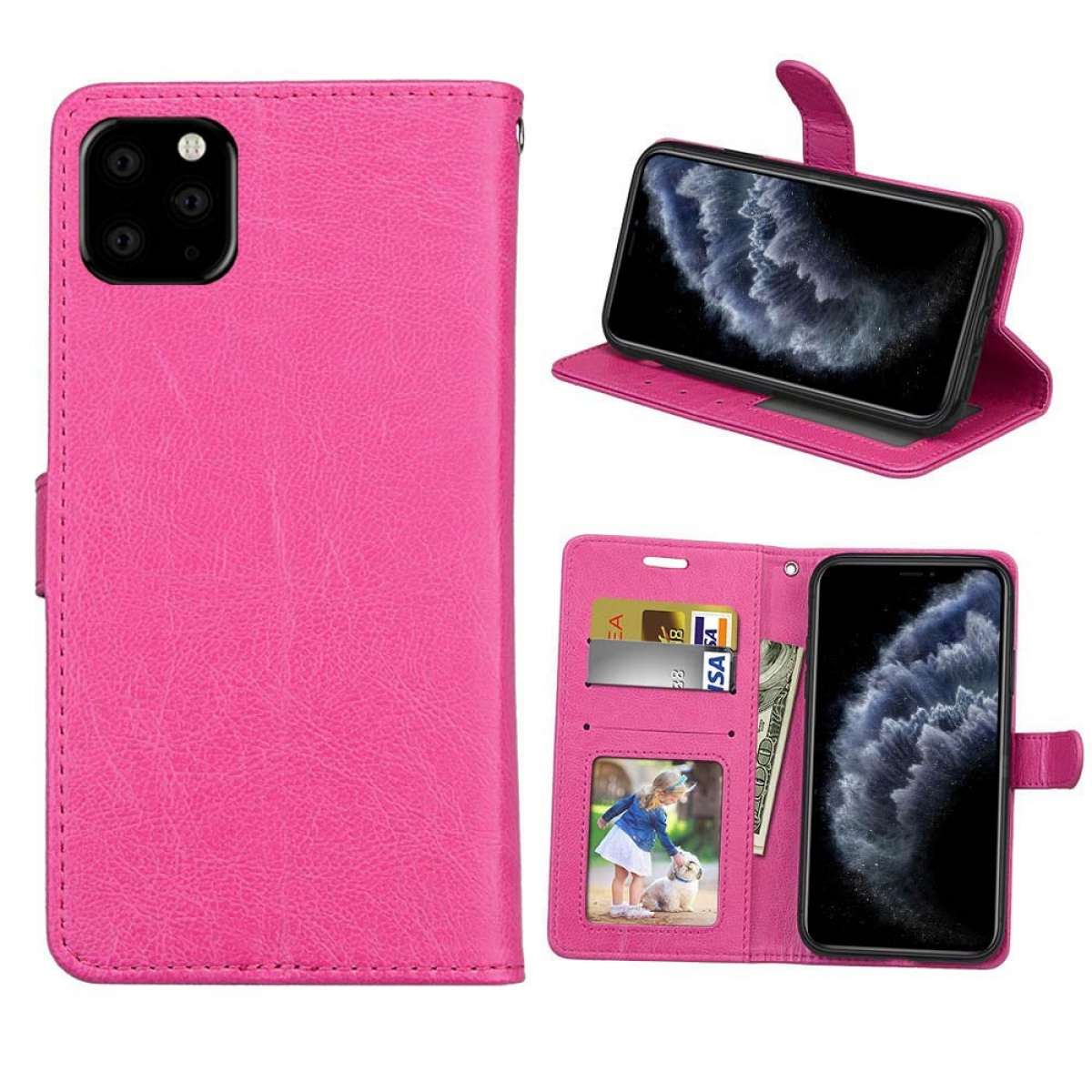 CASEONLINE Klappbare - Pink, Pro, Bookcover, iPhone 13 Apple, Multicolor