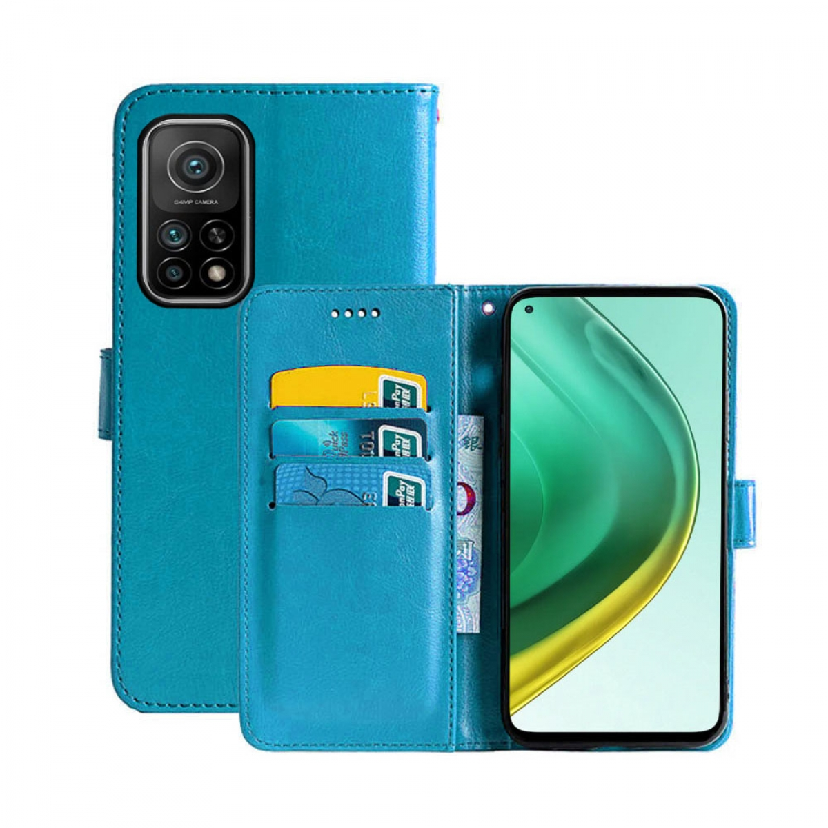 CASEONLINE Klappbare - Hellblau, Bookcover, 10T, Xiaomi, Multicolor Mi