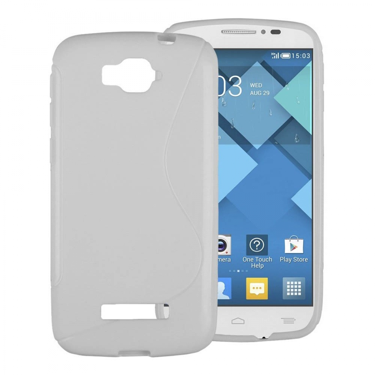 Onetouch Backcover, Weiß, Alcatel, S-Line Multicolor CASEONLINE - C7, Pop