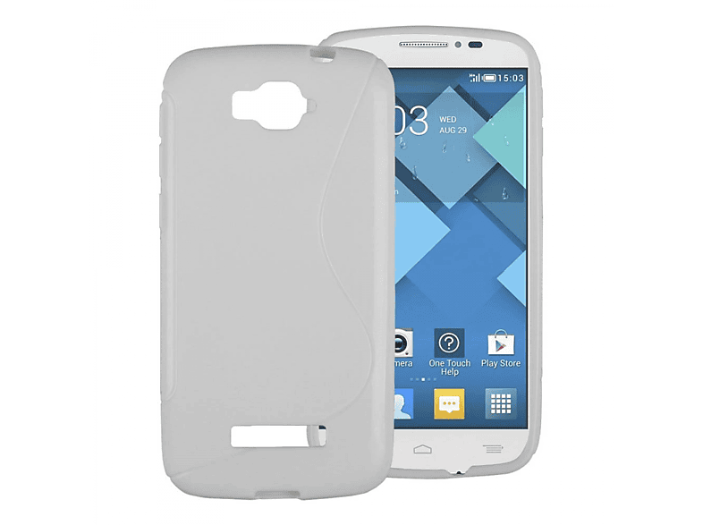 - Multicolor S-Line Pop Alcatel, Weiß, Onetouch CASEONLINE C7, Backcover,