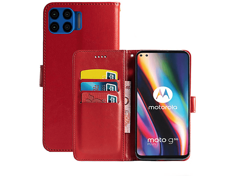 Motorola, Multicolor CASEONLINE 5G Moto Klappbare Plus, Bookcover, - Rot, G