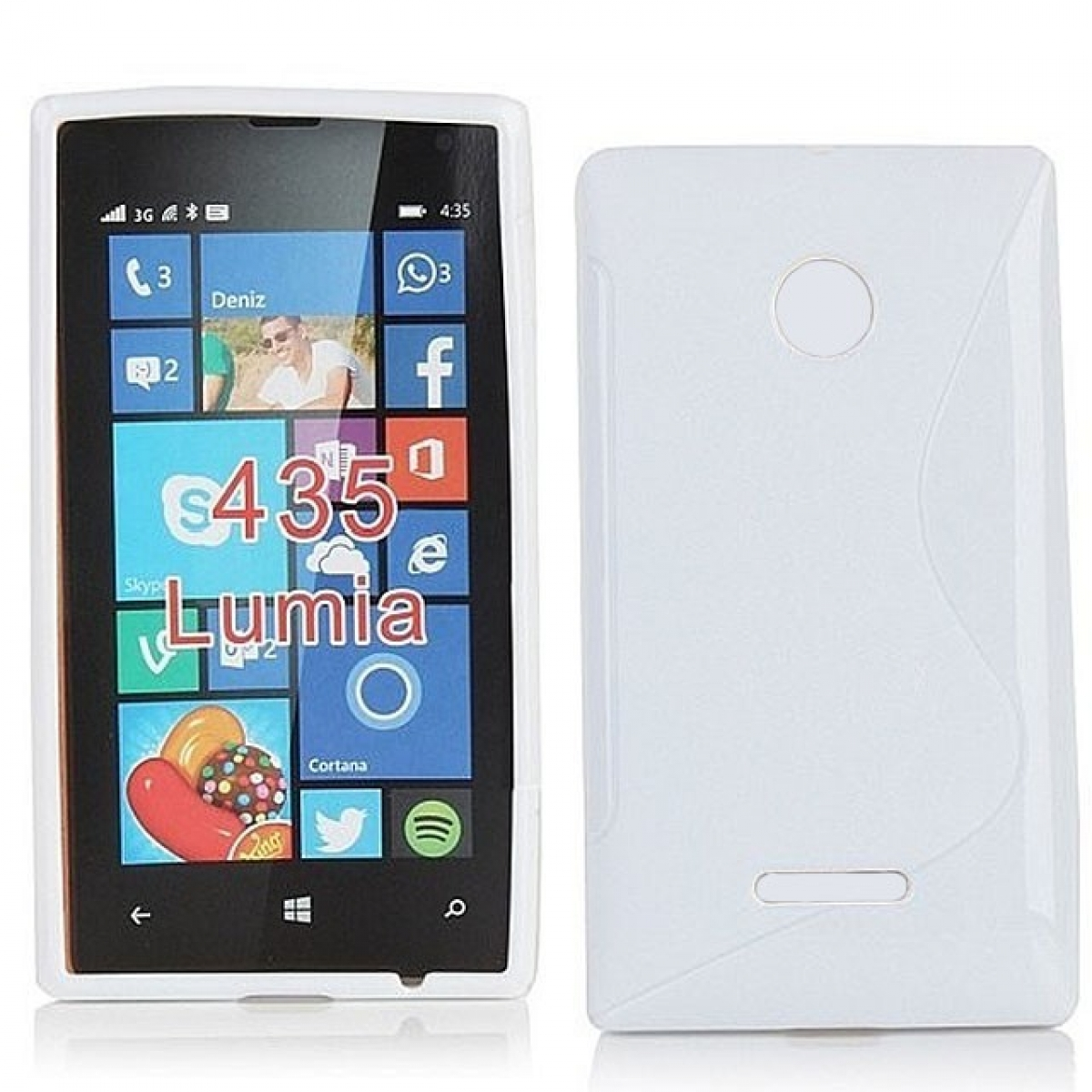 CASEONLINE S-Line - Weiß, Backcover, Multicolor Lumia 435, Microsoft