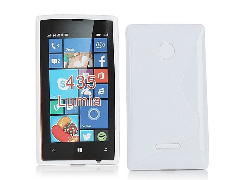 CASEONLINE S-Line - Weiß, Backcover, Multicolor Lumia Microsoft, 435