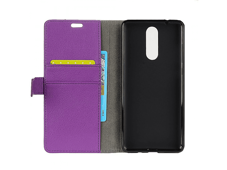 CASEONLINE Klappbare - Plus, Bookcover, Multicolor Lila, Nokia, 3.1