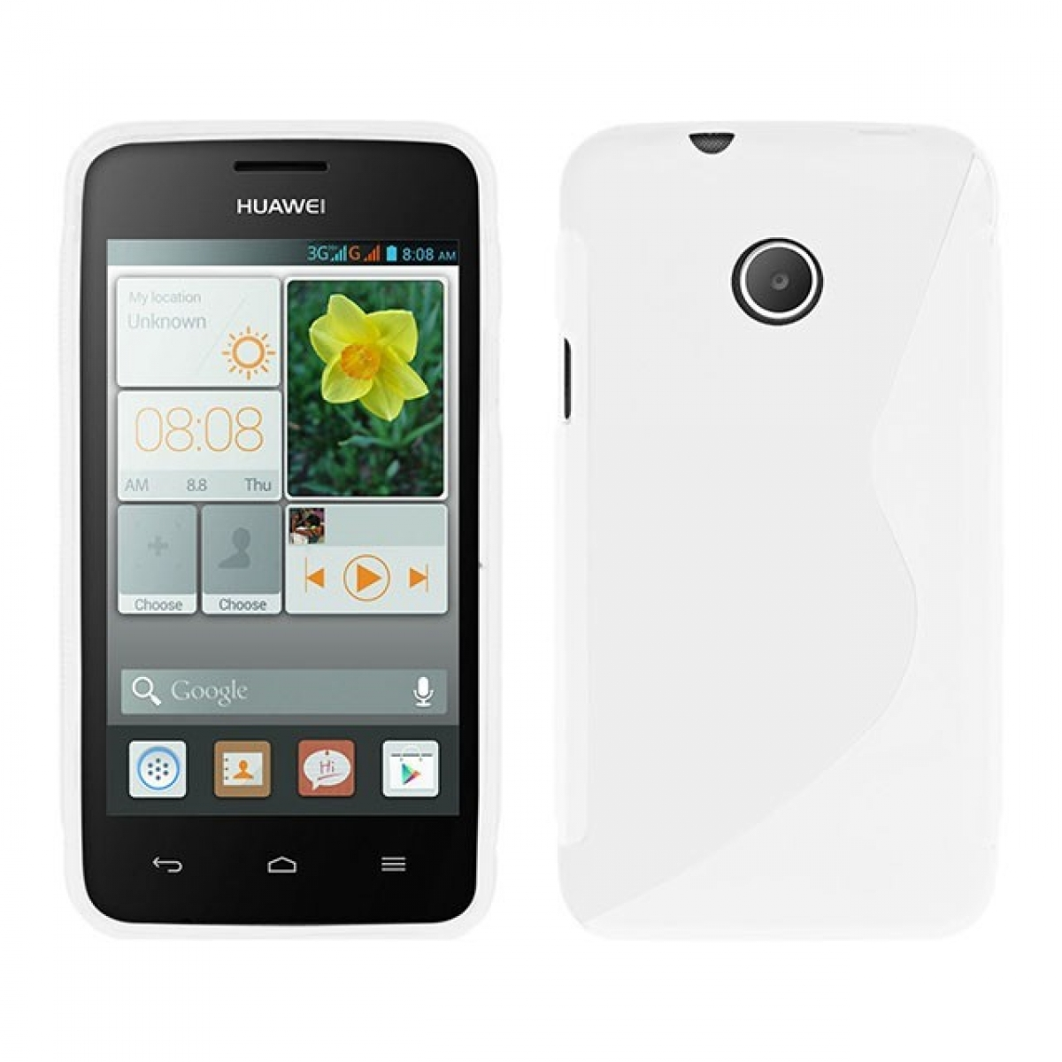 Ascend - Backcover, CASEONLINE S-Line Multicolor Weiß, Y330, Huawei,