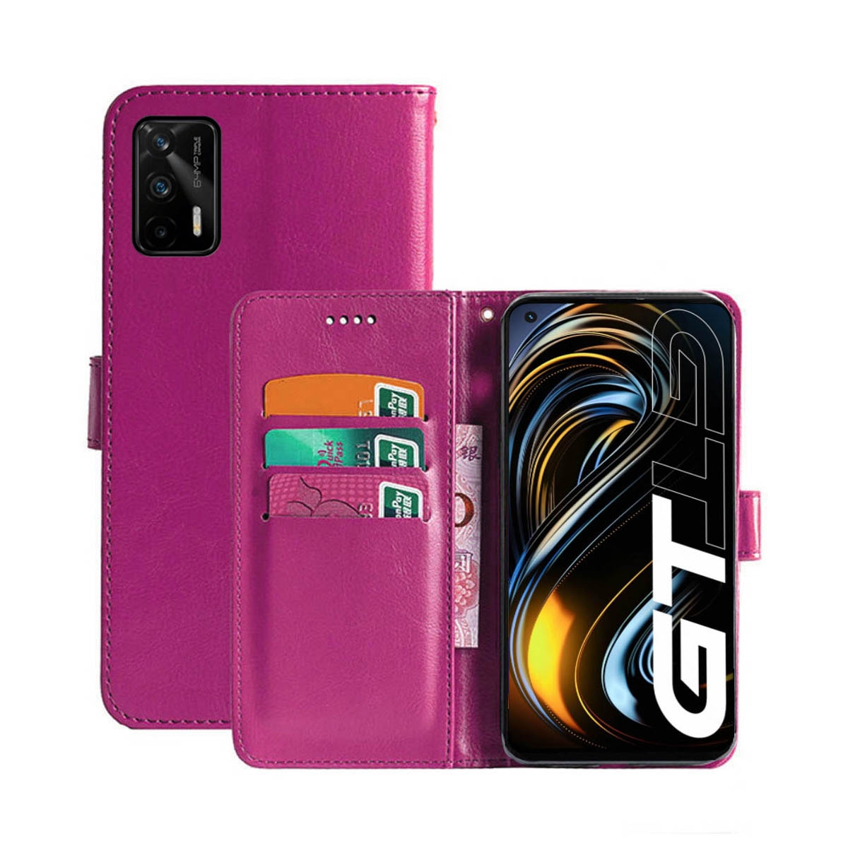 5G, Pink, CASEONLINE Multicolor - Bookcover, Klappbare GT Realme,