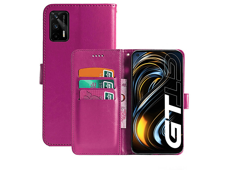 CASEONLINE GT Pink, Multicolor Klappbare Realme, - Bookcover, 5G,