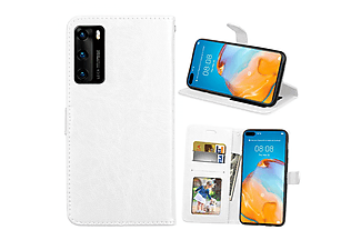 CASEONLINE Klappbare - Weiß, Bookcover, Huawei, P40, Multicolor