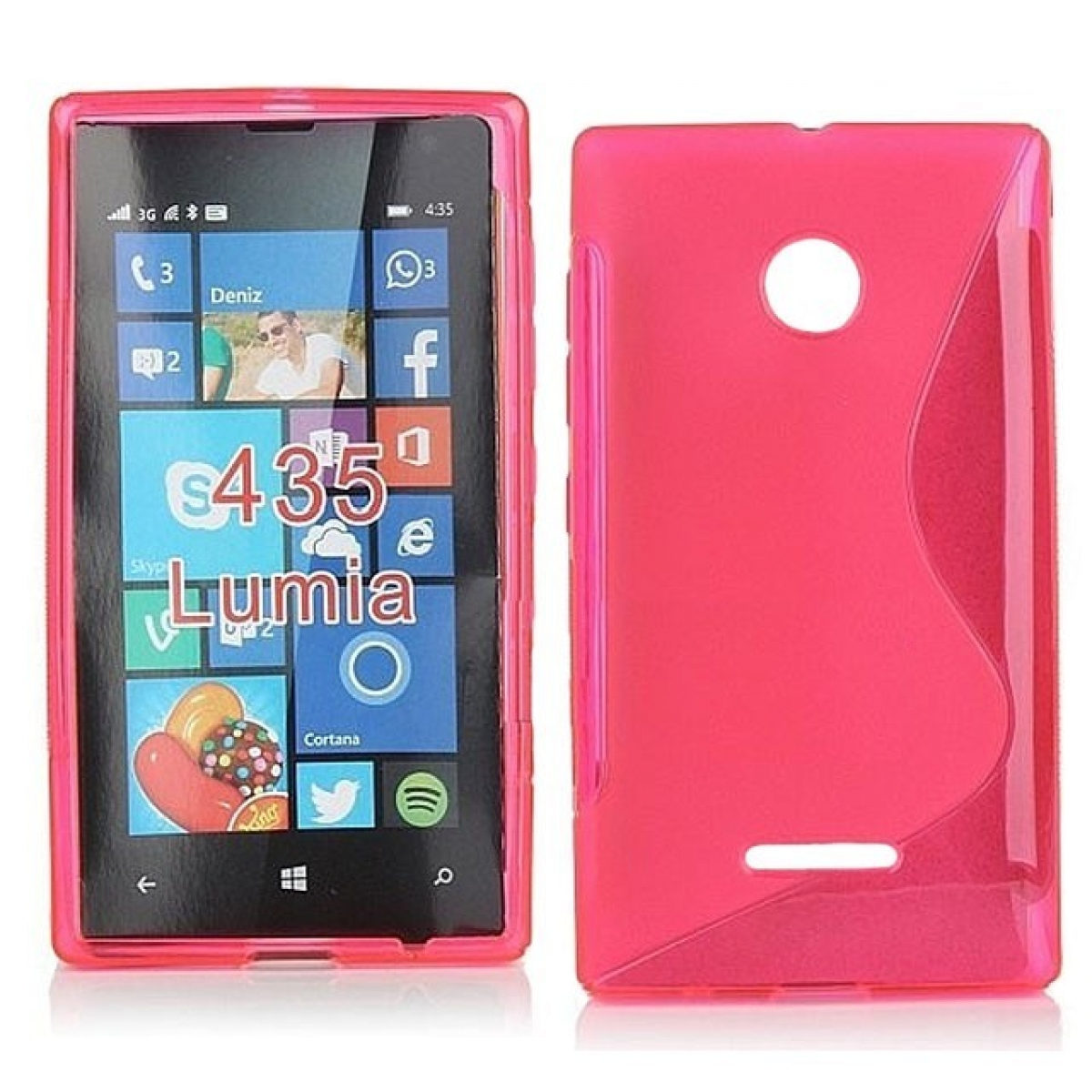 CASEONLINE S-Line - Microsoft, 435, Pink, Lumia Backcover, Multicolor