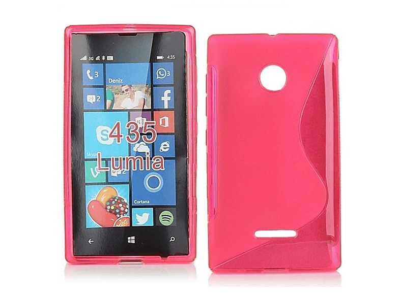 CASEONLINE S-Line - Pink, Backcover, Microsoft, Lumia 435, Multicolor