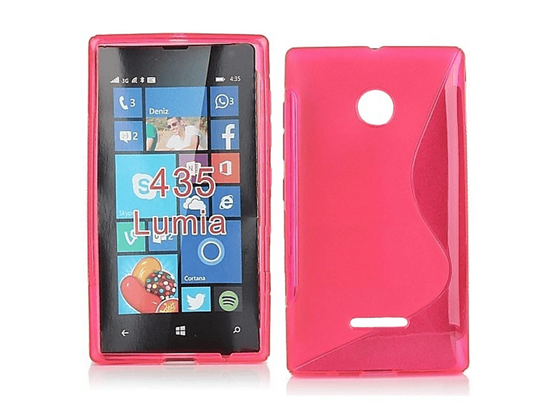 CASEONLINE S-Line - Pink, Backcover, Microsoft, Lumia Multicolor 435