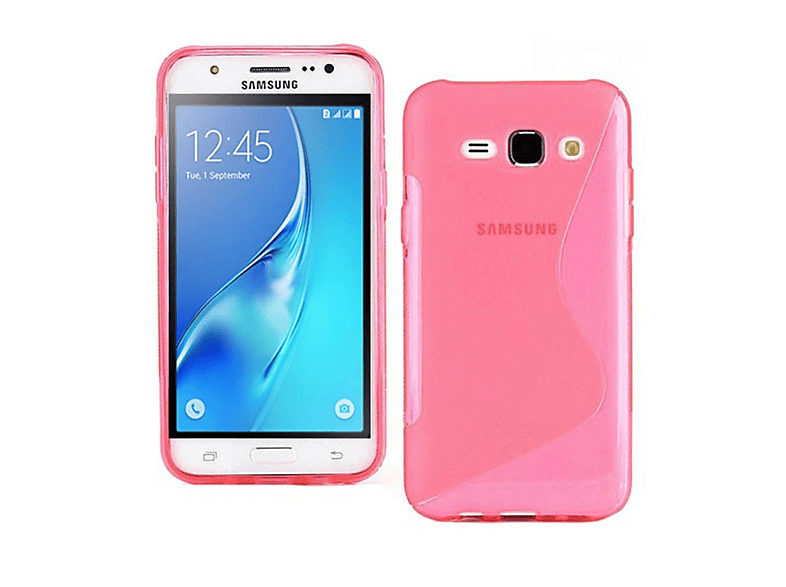 CASEONLINE Backcover, Galaxy J1 - Pink, Samsung, S-Line Multicolor (2016),