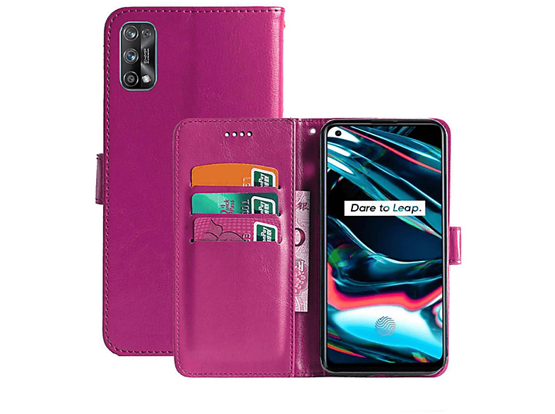 7 Klappbare Pink, Realme, Multicolor - Pro, CASEONLINE Bookcover,