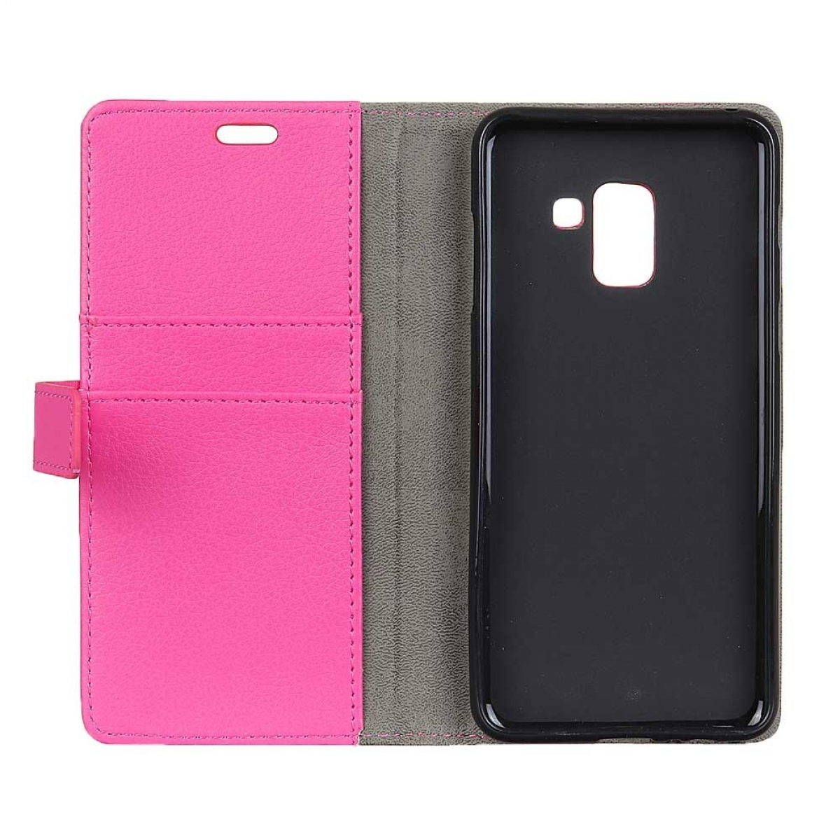 (2018), - Klappbare Multicolor Pink, Plus Bookcover, CASEONLINE A8 Galaxy Samsung,