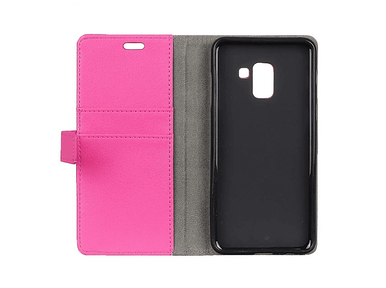 Galaxy (2018), CASEONLINE Klappbare A8 Samsung, - Pink, Multicolor Plus Bookcover,
