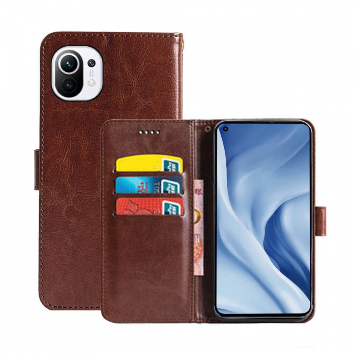 CASEONLINE Klappbare Mi Lite, Braun - Braun, Bookcover, 11 Xiaomi