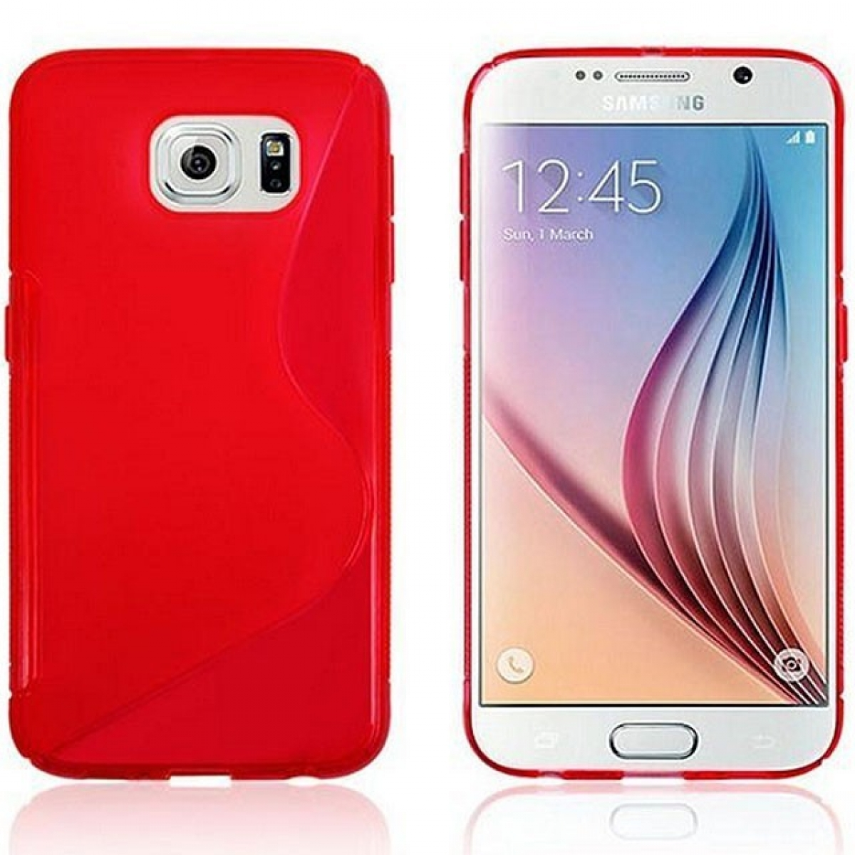 CASEONLINE - S-Line Multicolor Rot, Backcover, Samsung, Galaxy S6,