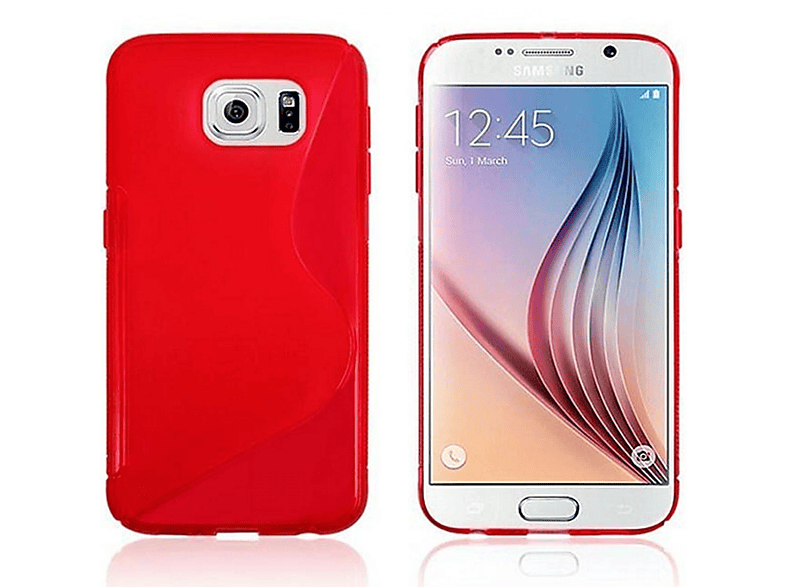 CASEONLINE S-Line - Backcover, Galaxy Samsung, S6, Multicolor Rot