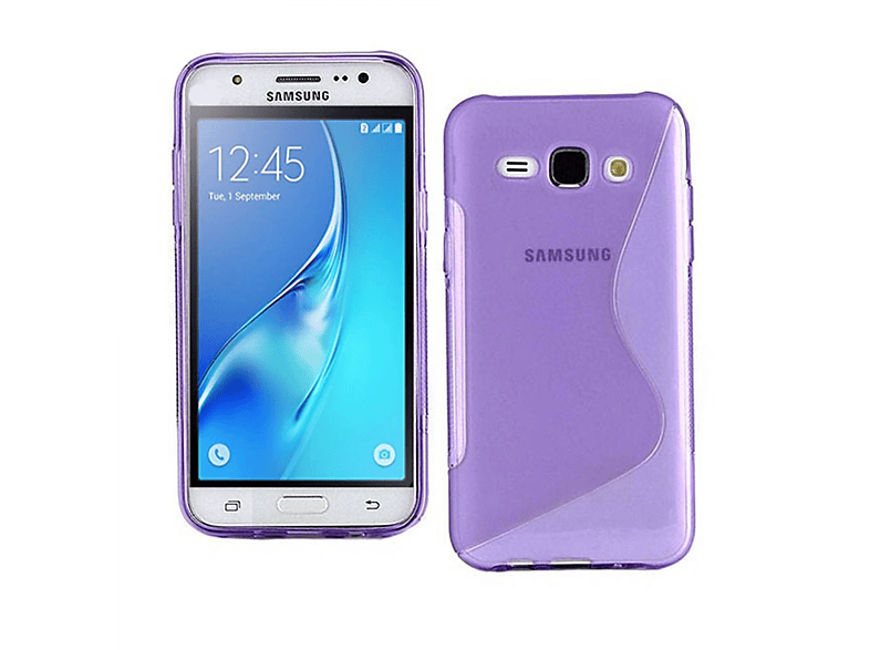 Backcover, - (2016), CASEONLINE Galaxy Multicolor S-Line Samsung, Lila, J1
