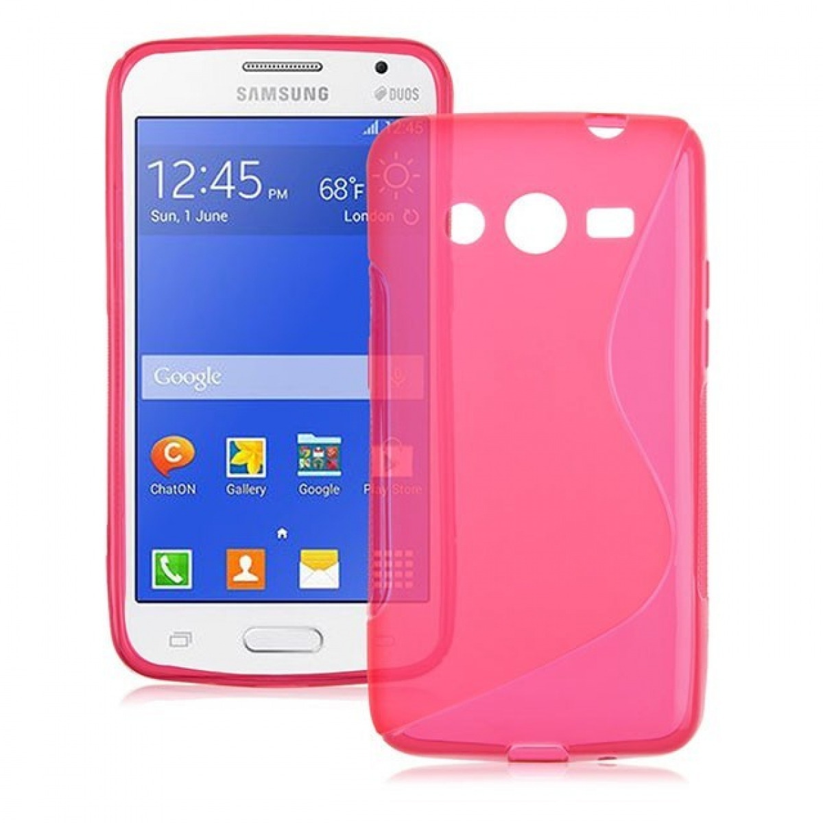 CASEONLINE S-Line - Pink, Samsung, Backcover, Galaxy 2, Core Multicolor