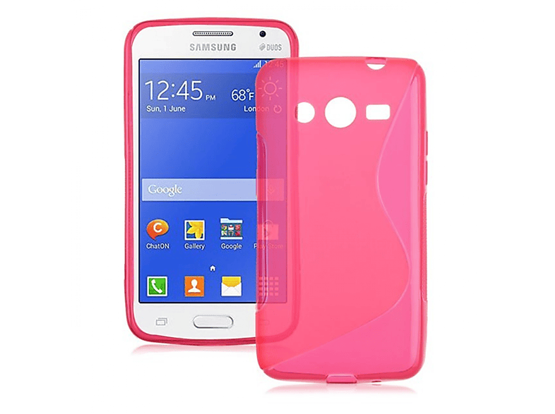CASEONLINE S-Line - Pink, Samsung, Backcover, Galaxy 2, Core Multicolor